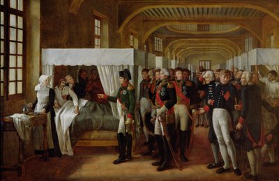 1809年2月11日、アンヴァリッドの診療所を訪れたナポレオン 作： Alexandre Veron Bellecourt